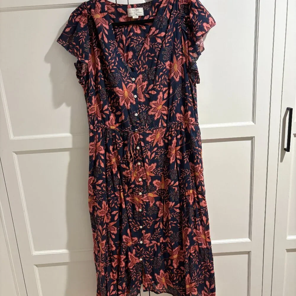 Women's - Trovata - Floral Ruffle Midi Dress - Birds of Paradis Kristi - Picture 7 of 14